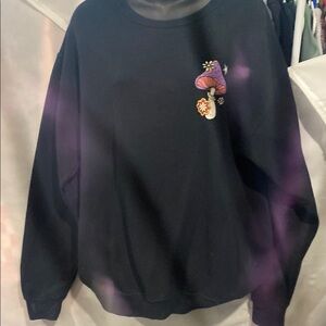 Men’s or women’s Black Sweatshirt with Colorful Mushroom Design